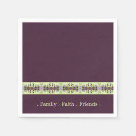 Elegantens Lila och Mauve-Blommigten Pappersservett