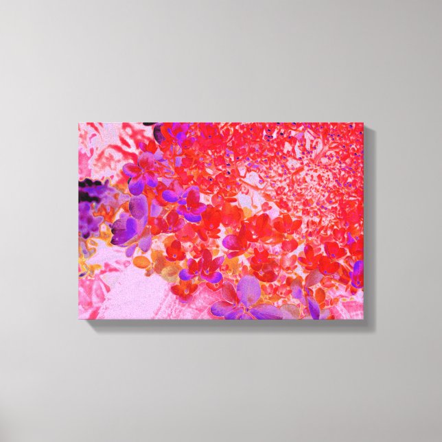 Elegantens Lila och Orange Limelight Hydrangea Canvastryck (Framsida)