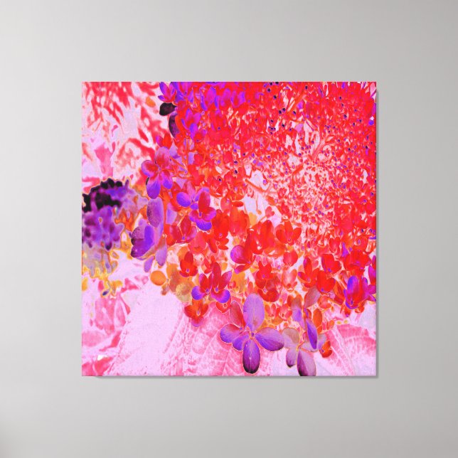 Elegantens Lila och Orange Limelight Hydrangea Canvastryck (Framsida)