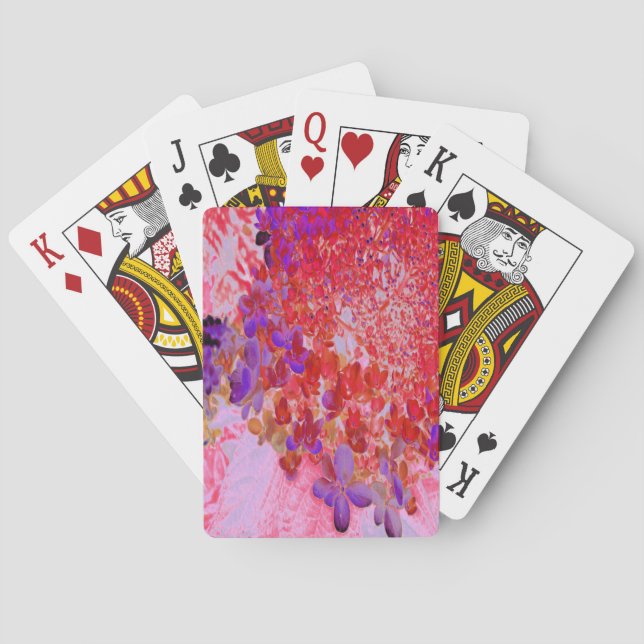 Elegantens Lila och Orange Limelight Hydrangea Casinokort (Baksidan)