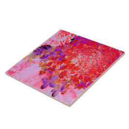 Elegantens Lila och Orange Limelight Hydrangea Kakelplatta