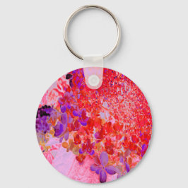 Elegantens Lila och Orange Limelight Hydrangea Nyckelring