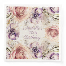 Elegantens Lila  Rosa 70:e Födelsedagsfesten