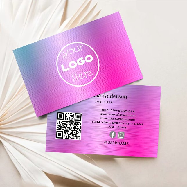 Elegantens Logotyp Holografisk bild Ultra Visitkort (Elegant Logo Holographic Iridescent Ultra Business Card)