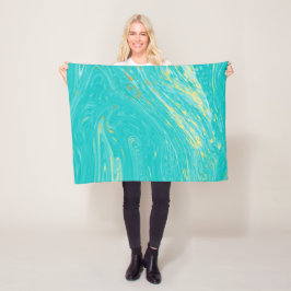 Elegantens lyxmodell Modern marble Guld Blue Desig Fleecefilt