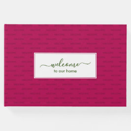 Elegantens Magenta Anpassningsbar FÖR Rosa VÄLKOMN Gästböcker