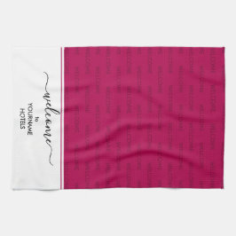 Elegantens Magenta Rosa Personlig  VÄLKOMNAR Kökshandduk