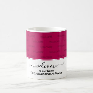 Elegantens Magenta VÄLKOMNAR Rosan TILL VÅR HEMGÖR Kaffemugg