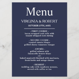 Elegantens marinblå | Minimalistiskt Bröllop Program