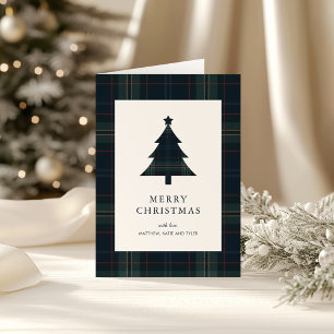 Elegantens marinblått och Grönt - jultomte Helgkort