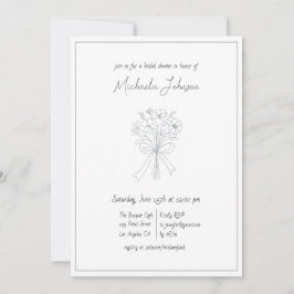 Elegantens minimalistblomma och Möhippa i båge Inbjudningar