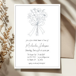 Elegantens minimalistblomma och Möhippa i båge Inbjudningar