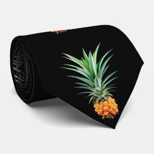 elegantens minimalistiska ananas   Svart bakgrund Slips