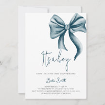 Elegantens minimalistiska Blue Bow Boy Shower