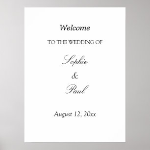Elegantens minimalistiska Bröllop-välkomstPoster Poster