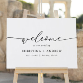 Elegantens minimalistiska Bröllop-välkomstPoster Poster