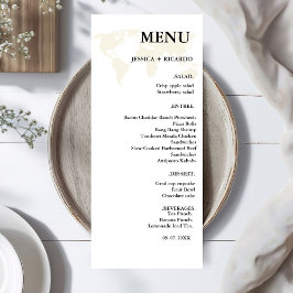 Elegantens minimalistiska destinationsbeige Bröllo Meny