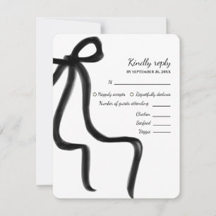 Elegantens minimalistiska, enkla bröllop-svarta bå OSA kort