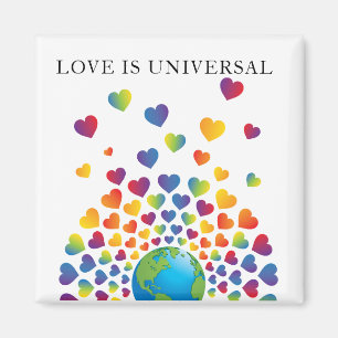 Elegantens minimalistiska färgade regnbågshjärtdes magnet