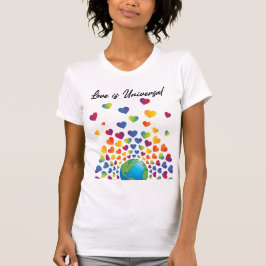 Elegantens minimalistiska färgade regnbågshjärtdes t shirt