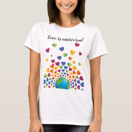 Elegantens minimalistiska färgade regnbågshjärtdes t shirt