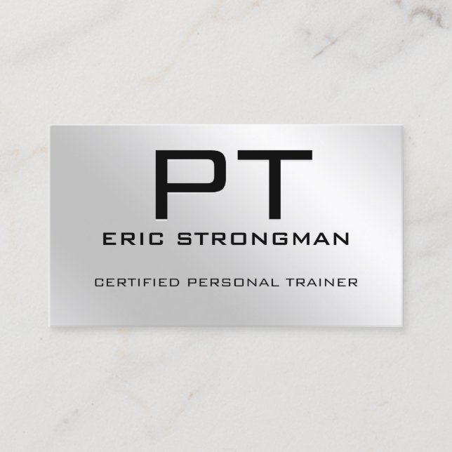 Elegantens minimalistiska faux metallsilvret   visitkort (Framsida)