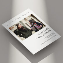 Elegantens minimalistiska foto Spara datumkort