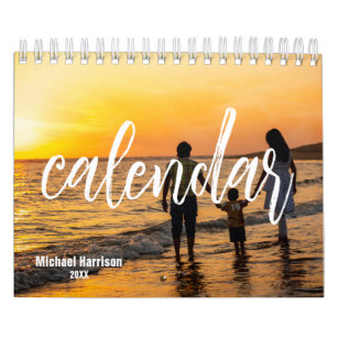 Elegantens minimalistiska fototext med 2025 Anpass Kalender