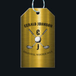 Elegantens minimalistiska Golf Monogr.. Presentetikett<br><div class="desc">Eleganten Golf Monogram Design från Edward Eksi med minimal Anpassningsbar. Enkel modifiering av INITIALER och TEXTS efter dina behov.</div>