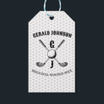 Elegantens minimalistiska Golf Monogr.. Presentetikett<br><div class="desc">Eleganten Golf Monogram Design från Edward Eksi med minimal Anpassningsbar. Enkel modifiering av INITIALER och TEXTS efter dina behov.</div>