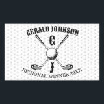 Elegantens minimalistiska Golf Monogr.. Rektangulärt Klistermärke<br><div class="desc">Eleganten Golf Monogram Design från Edward Eksi med minimal Anpassningsbar. Enkel modifiering av INITIALER och TEXTS efter dina behov.</div>