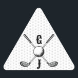 Elegantens minimalistiska Golf Monogr.. Triangelformat Klistermärke<br><div class="desc">Eleganten Golf Monogram Design från Edward Eksi med minimal Anpassningsbar. Enkel modifiering av INITIALER och TEXTS efter dina behov.</div>