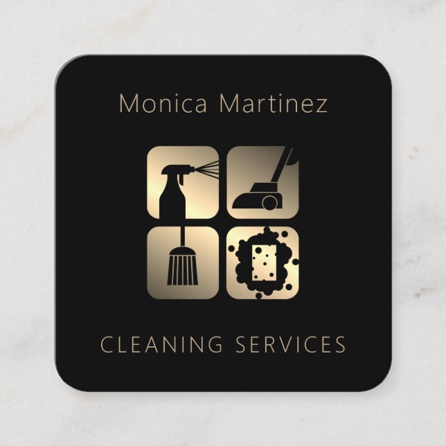 Elegantens minimalistiska lyx  fyrkantigt visitkort (Framsida)