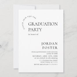 Elegantens minimalistiska moderna Studentfest Inbjudningar