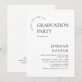 Elegantens minimalistiska moderna Studentfest Inbjudningar