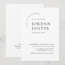 Elegantens minimalistiska moderna Studentfest Inbjudningar