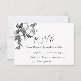 Elegantens minimalistiska moderna svarta vita blom OSA kort