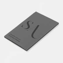 Elegantens minimalistiska monogram post-it-anteckn