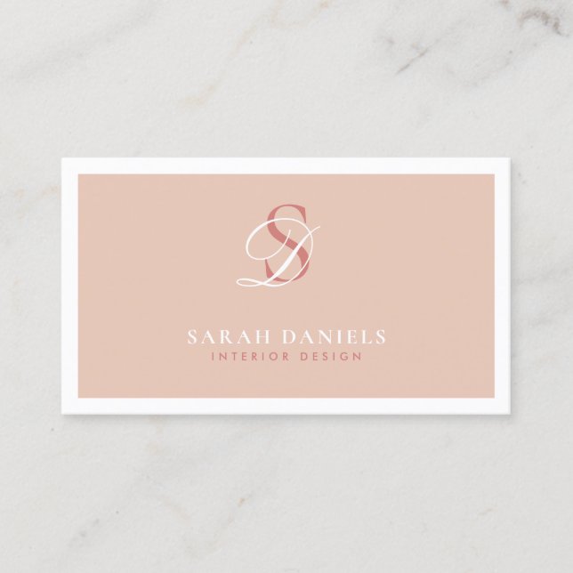 Elegantens minimalistiska Monogram-Professionell Visitkort (Framsida)