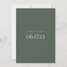 Elegantens minimalistiska Mörk grönt bröllopsinbju