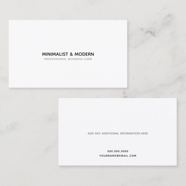 elegantens minimalistiska och moderna professionel visitkort (Fram/baksida)