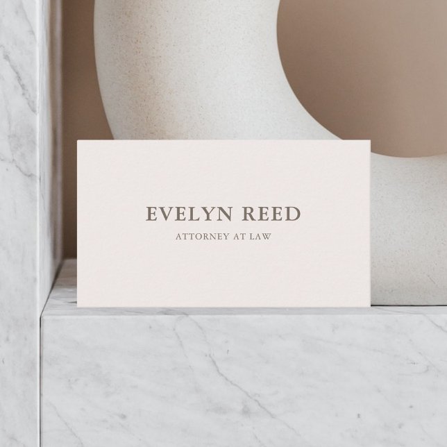 Elegantens minimalistiska QR-kod Soft Beige Visitkort (Skapare uppladdad)