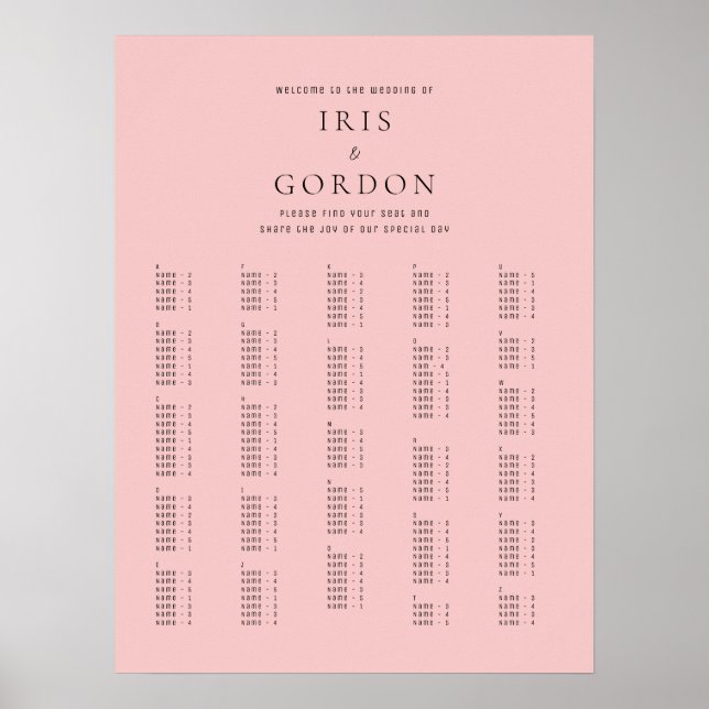 Elegantens minimalistiska Ro alfabetiska sittnings Poster (Framsidan)