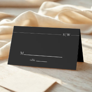 "Elegantens minimalistiska säten Bröllop Black & W Placeringskort