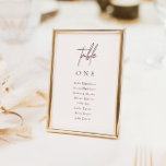 Elegantens minimalistiska sittdiagram för Bröllop Bordsnummer<br><div class="desc">Hjälp dina gäster att hitta rätt med de här bordsnumren. Använda dessa miniatyrkort för bord i stället för ditt vanliga sittdiagram genom att fästa dem på en träbräda, spegel eller andra yta för att matcha din bröllop stil. Utformningen har ett handskrivet teckensnitt och modern minimalistisk design. Om du vill ändra...</div>