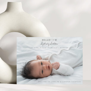 Elegantens minimalistiska skript Hej Baby 2-fotolä Meddelande