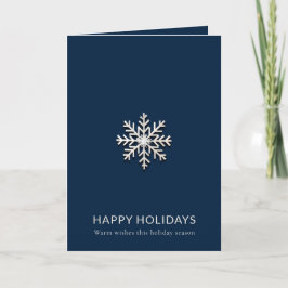 Elegantens minimalistiska snöflingkort för Helgdag Kort