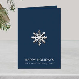 Elegantens minimalistiska snöflingkort för Helgdag Kort