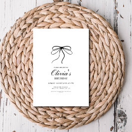 Elegantens minimalistiska svarta bågfödelsedag inbjudningar