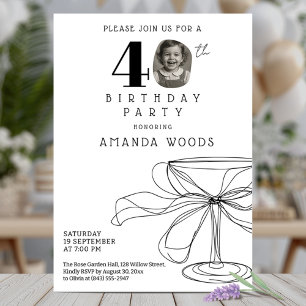 Elegantens minimalistiska utformning 40-årsdag par inbjudningar